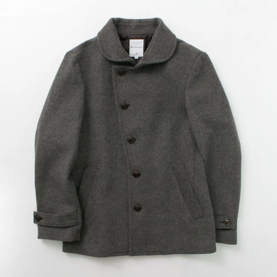 RE MADE IN TOKYO JAPAN / Wool Melton Stand Collar Pea Coat