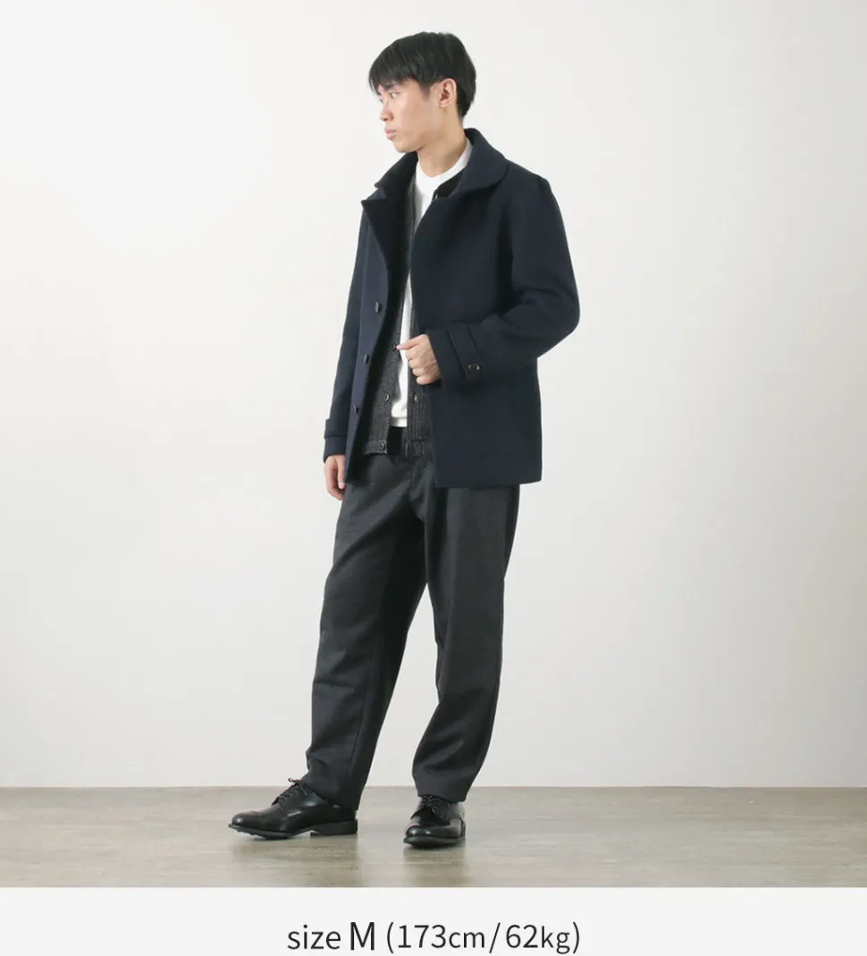 RE MADE IN TOKYO JAPAN / Wool Melton Stand Collar Pea Coat