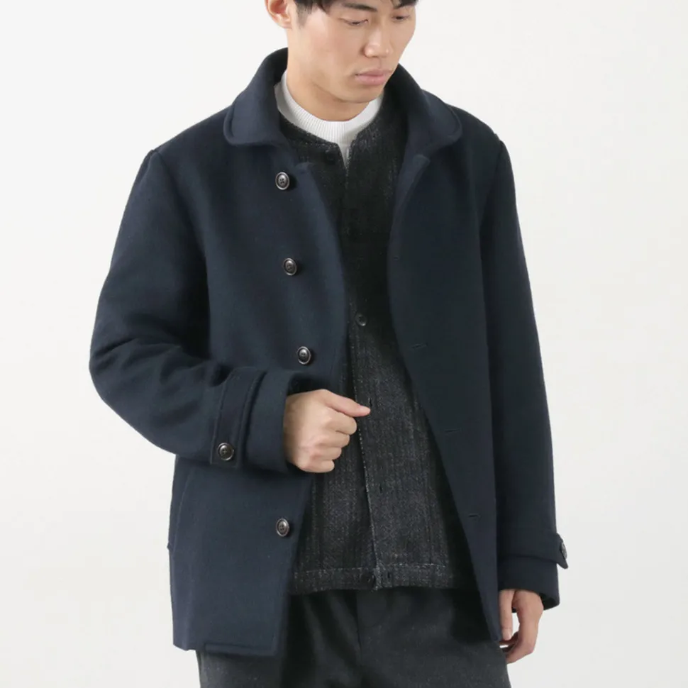 RE MADE IN TOKYO JAPAN / Wool Melton Stand Collar Pea Coat