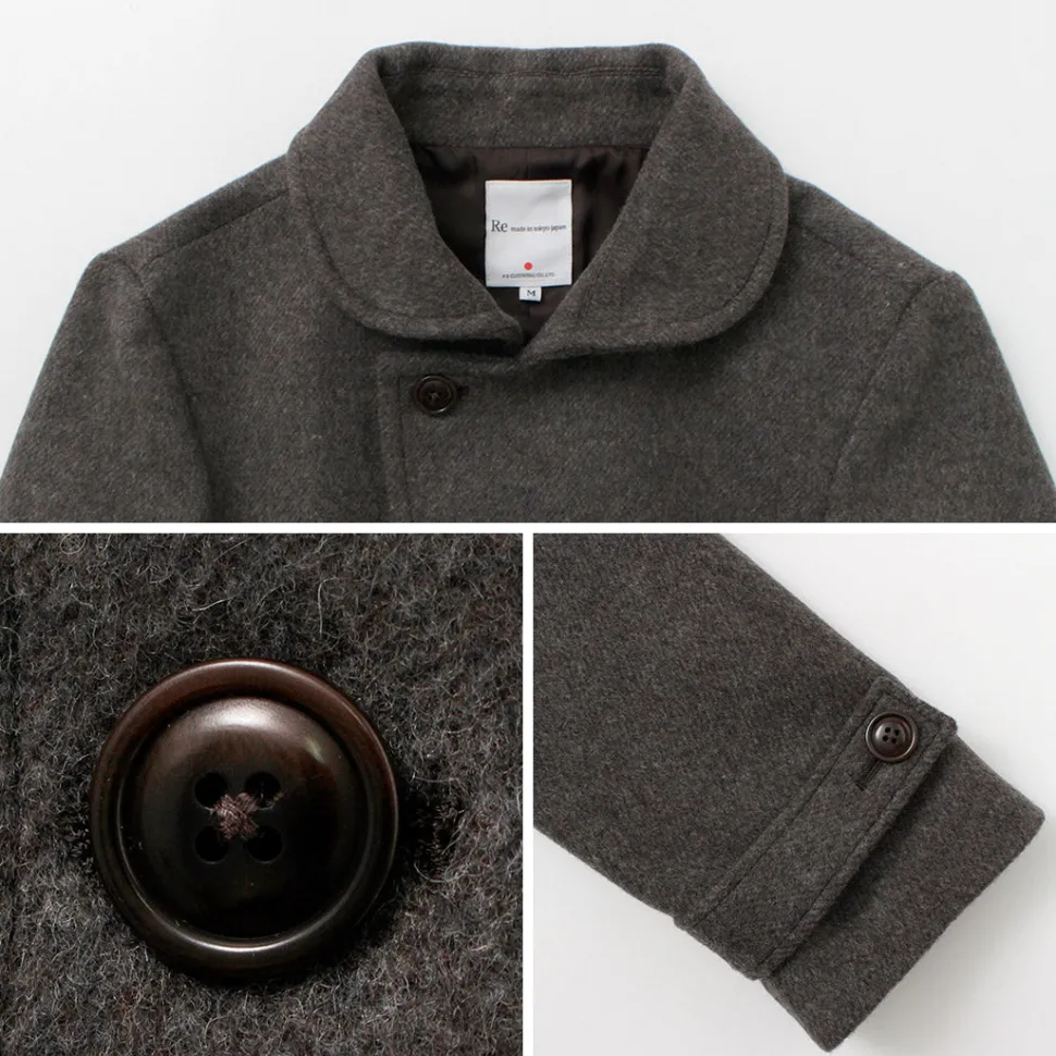 RE MADE IN TOKYO JAPAN / Wool Melton Stand Collar Pea Coat