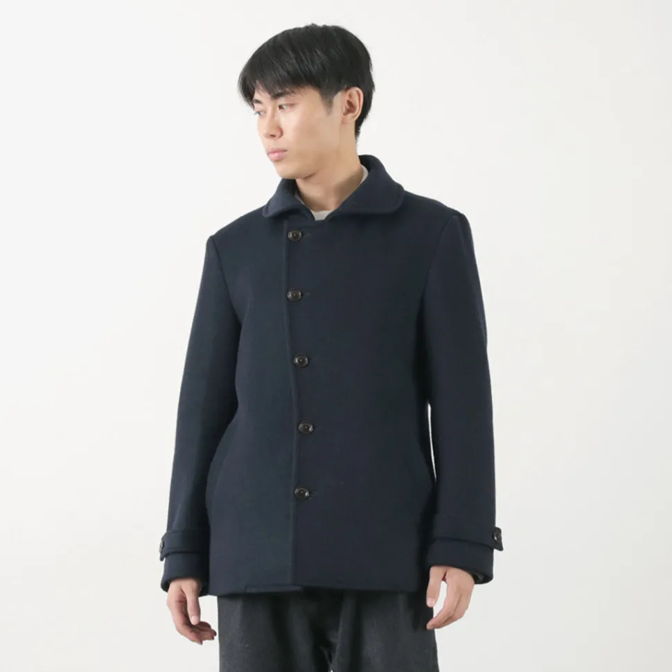 RE MADE IN TOKYO JAPAN / Wool Melton Stand Collar Pea Coat