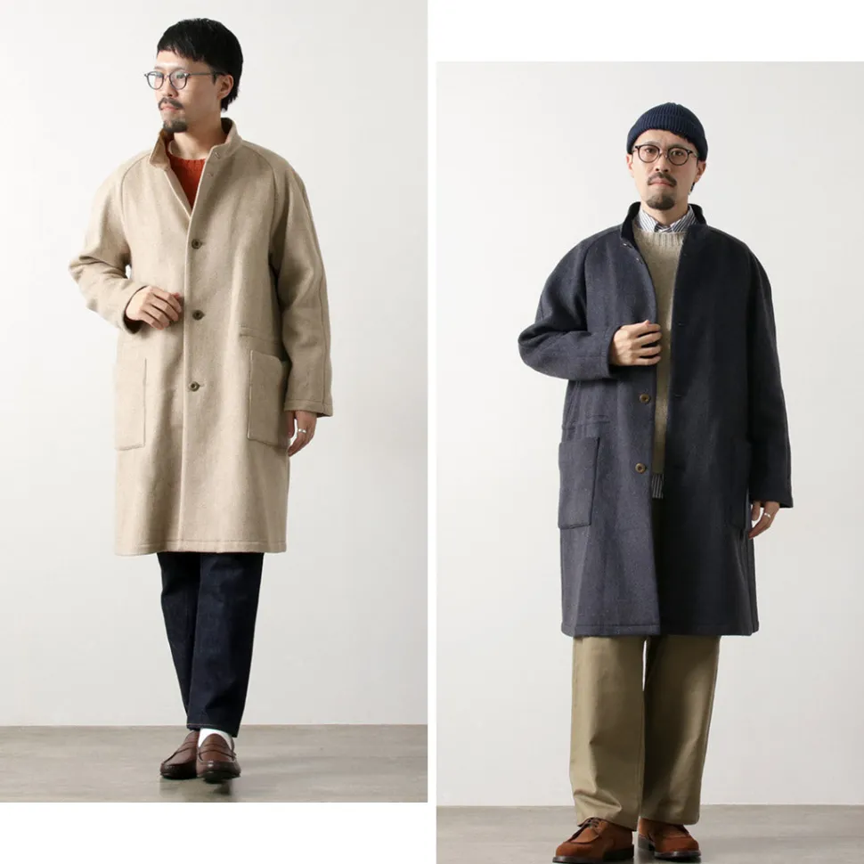 RE MADE IN TOKYO JAPAN / Wool Melton Stand Collar Coat