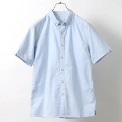 RE MADE IN TOKYO JAPAN / Yellow Stitched Short Sleeve Button Down Shirt