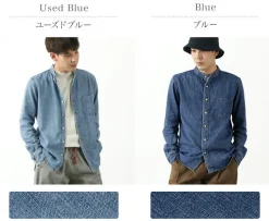 REMI RELIEF / Denim Band Collar Shirt