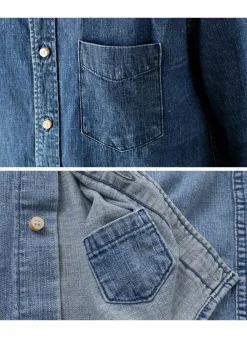 REMI RELIEF / Denim Band Collar Shirt