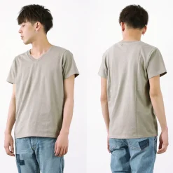 REMI RELIEF / LW processed V-neck T-shirt