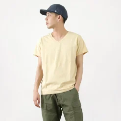 REMI RELIEF / LW processed V-neck T-shirt