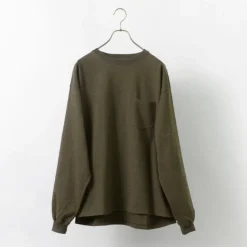 REMI RELIEF / Melange jersey long sleeve crew pocket T-shirt