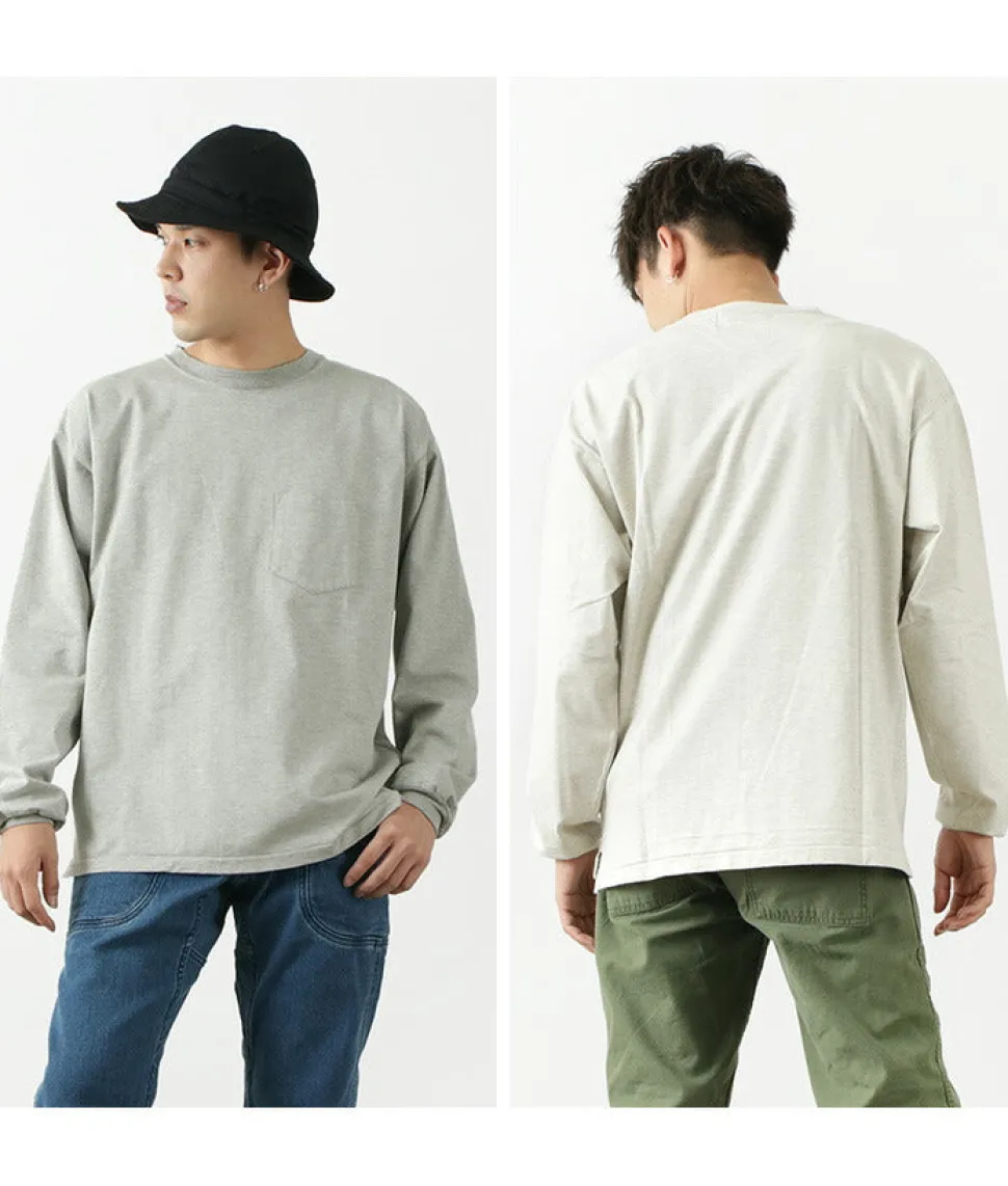 REMI RELIEF / Melange jersey long sleeve crew pocket T-shirt