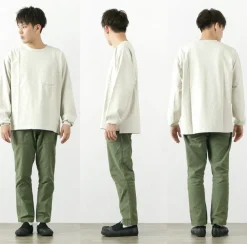 REMI RELIEF / Melange jersey long sleeve crew pocket T-shirt