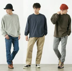 REMI RELIEF / Melange jersey long sleeve crew pocket T-shirt