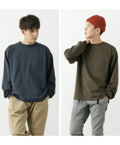 REMI RELIEF / Melange jersey long sleeve crew pocket T-shirt