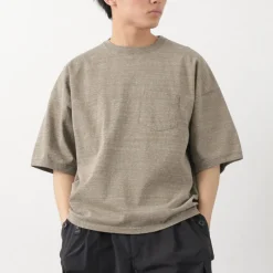 REMI RELIEF / Melange jersey short sleeve pocket T-shirt