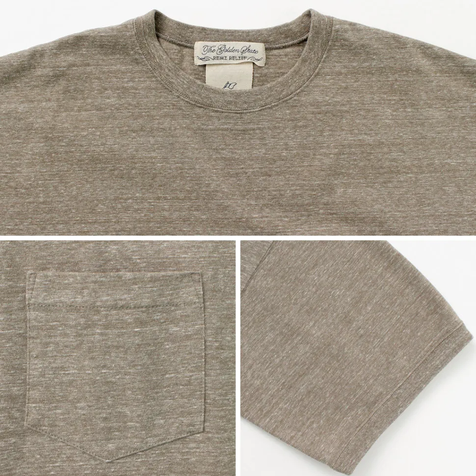 REMI RELIEF / Melange jersey short sleeve pocket T-shirt