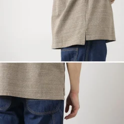 REMI RELIEF / Melange jersey short sleeve henley neck pocket T-shirt