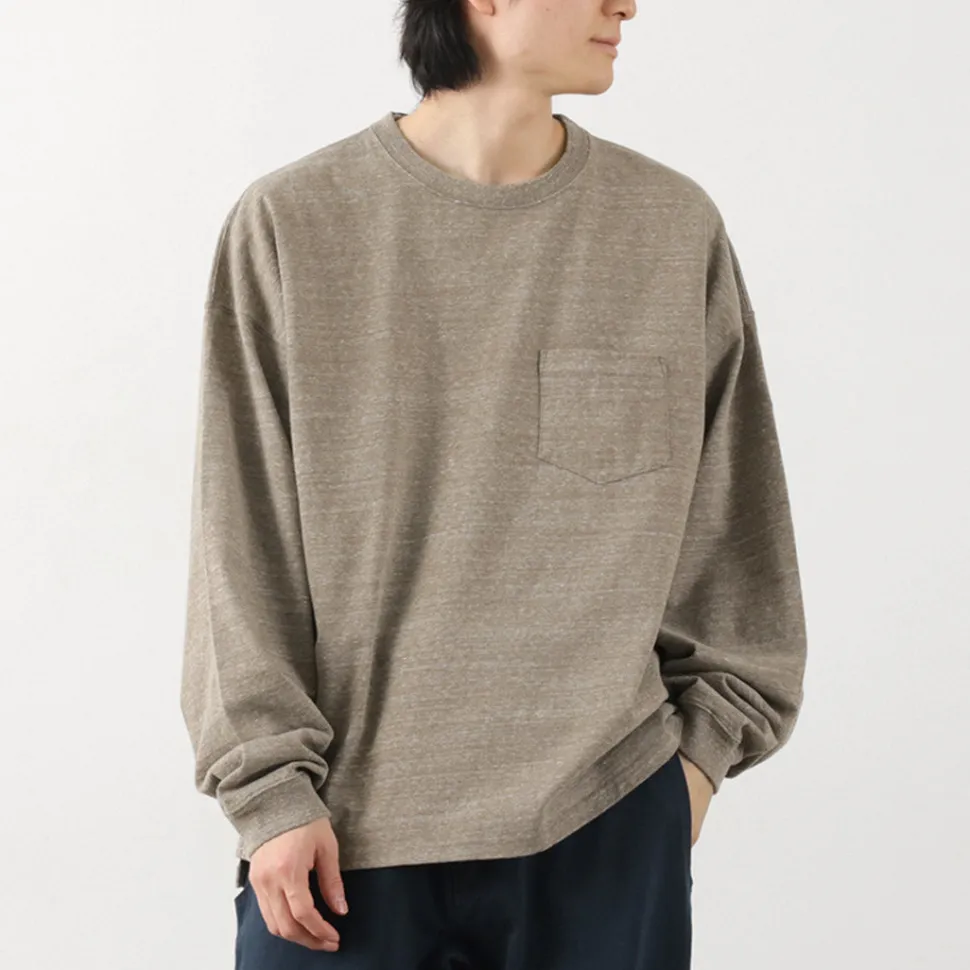 REMI RELIEF / Melange jersey long sleeve pocket T-shirt