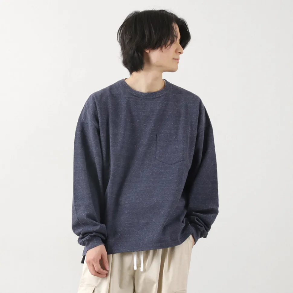 REMI RELIEF / Melange jersey long sleeve pocket T-shirt