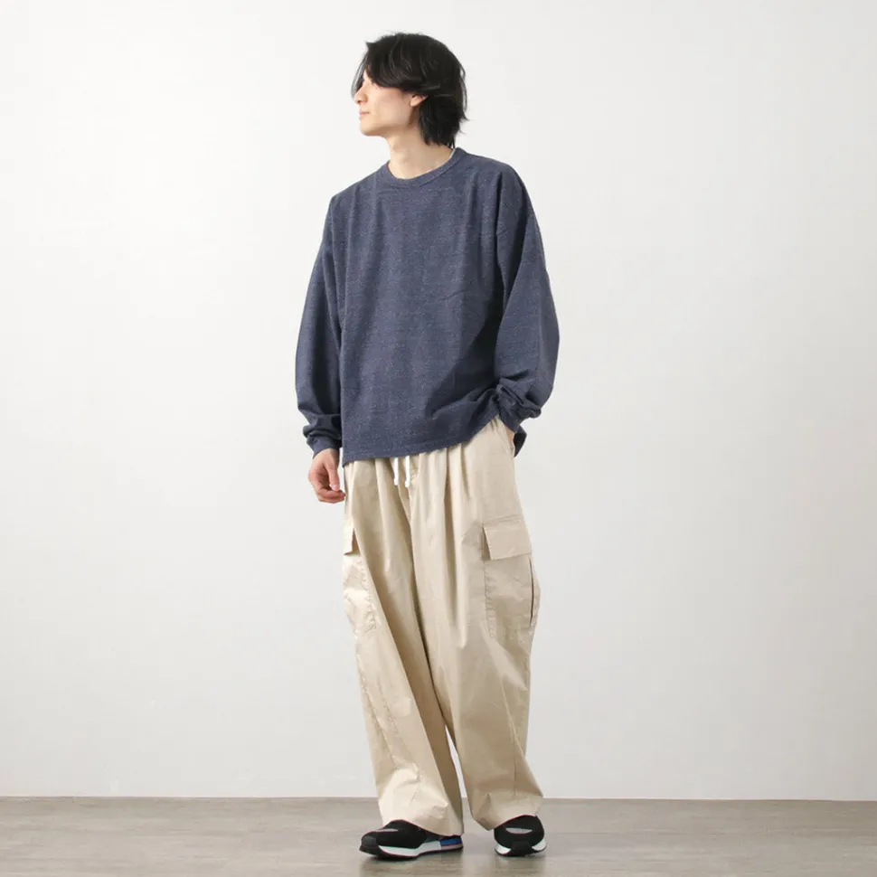 REMI RELIEF / Melange jersey long sleeve pocket T-shirt