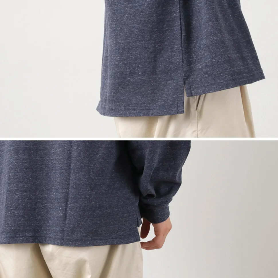 REMI RELIEF / Melange jersey long sleeve pocket T-shirt