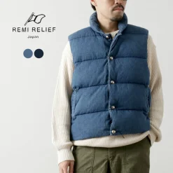REMI RELIEF / Natural Processed Denim Down Vest