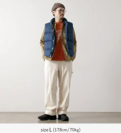 REMI RELIEF / Natural Processed Denim Down Vest
