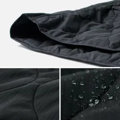 REMI RELIEF / Nylon Rip Gourd Quilted Coat Hoodie