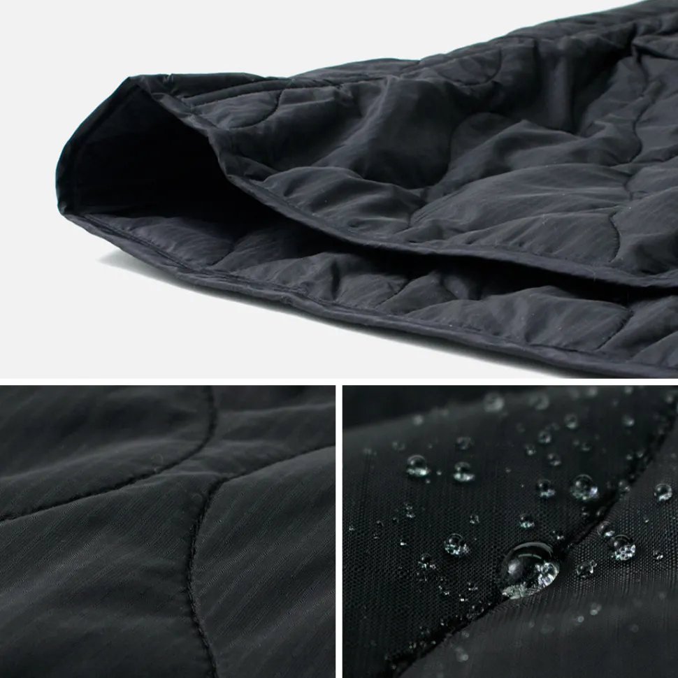 REMI RELIEF / Nylon Rip Gourd Quilted Coat Hoodie