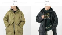 REMI RELIEF / Nylon Rip Gourd Quilted Coat Hoodie