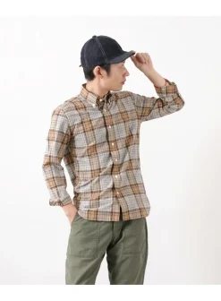 ROCOCO / Cotton Linen Madras Check Button-down Shirt