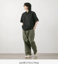 ROCOCO / Cupro linen woven poloshirt