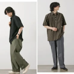 ROCOCO / Cupro linen woven poloshirt