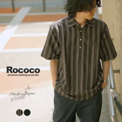 ROCOCO / Cupro linen woven poloshirt