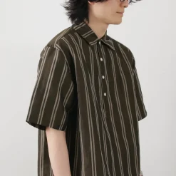 ROCOCO / Cupro linen woven poloshirt