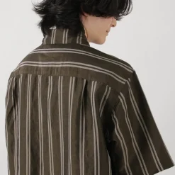 ROCOCO / Cupro linen woven poloshirt