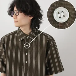 ROCOCO / Cupro linen woven poloshirt