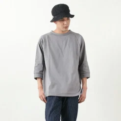 ROCOCO / Hemmed Jersey Cotton Crew Neck Cut & Sew