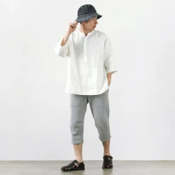 ROCOCO / Loopwheel knit sweatshirt cropped trousers