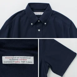 ROCOCO / Pique Short Sleeve Button Down Shirt