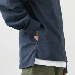 ROCOCO / Polylammy Coolmax stretch collarless shirt cardigan