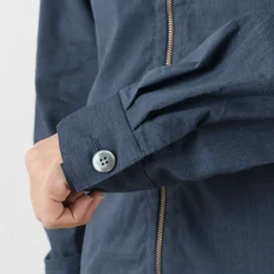 ROCOCO / Polylammy Coolmax stretch collarless shirt cardigan