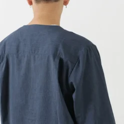 ROCOCO / Polylammy Coolmax stretch collarless shirt cardigan