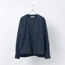 ROCOCO / Polylammy Coolmax stretch collarless shirt cardigan