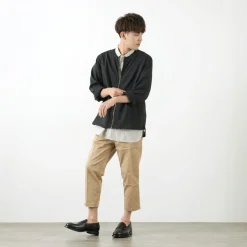 ROCOCO / Polylammy Coolmax stretch collarless shirt cardigan