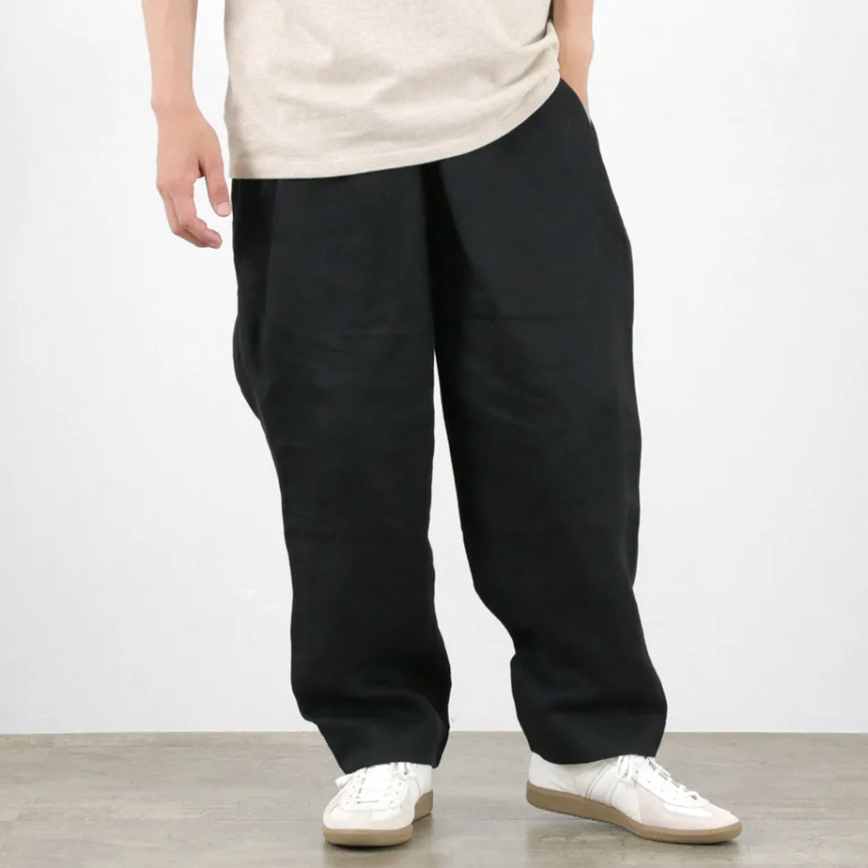 ROCOCO / Vintage Linen Wide Tucked Easy Pants