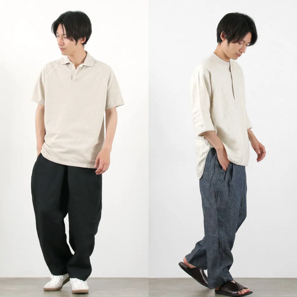 ROCOCO / Vintage Linen Wide Tucked Easy Pants