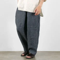 ROCOCO / Vintage Linen Wide Tucked Easy Pants
