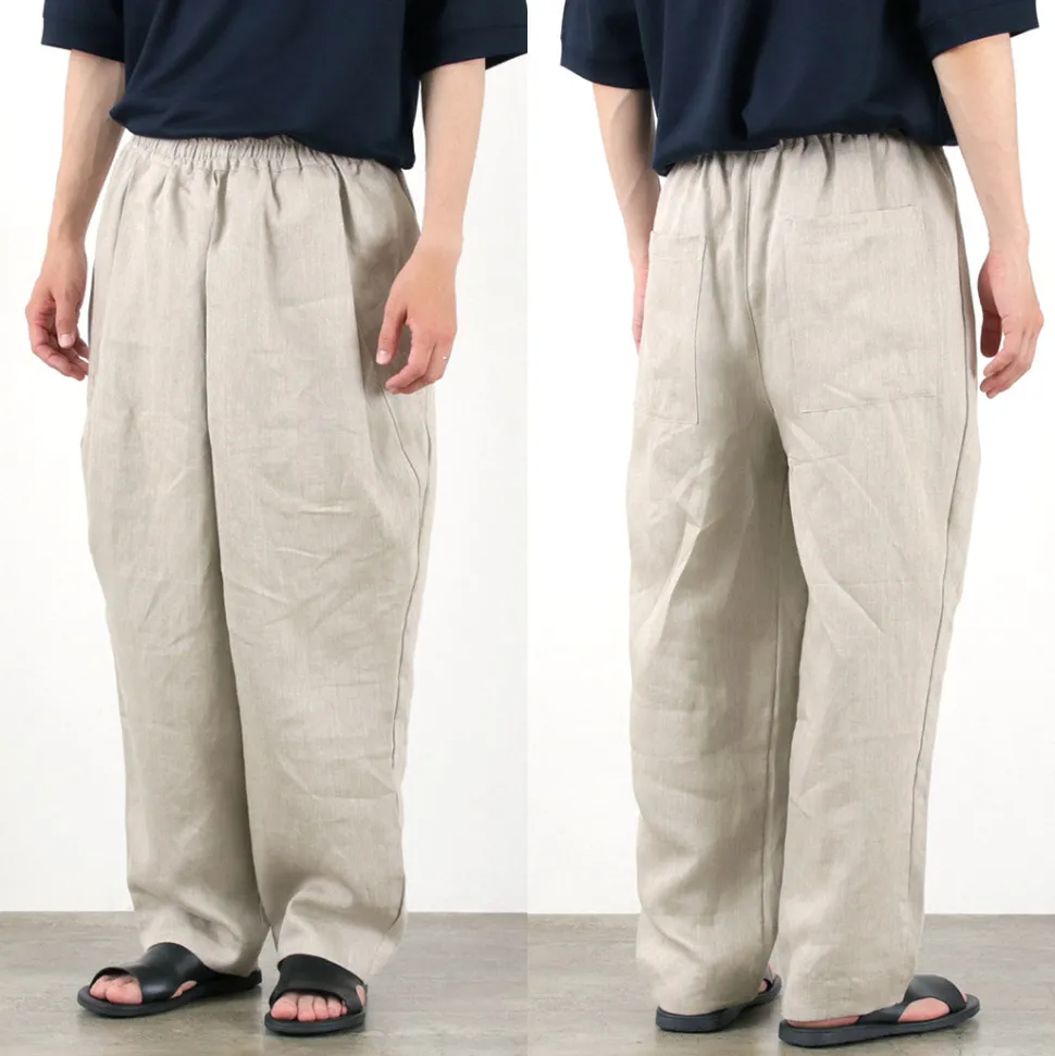 ROCOCO / Vintage Linen Wide Tucked Easy Pants