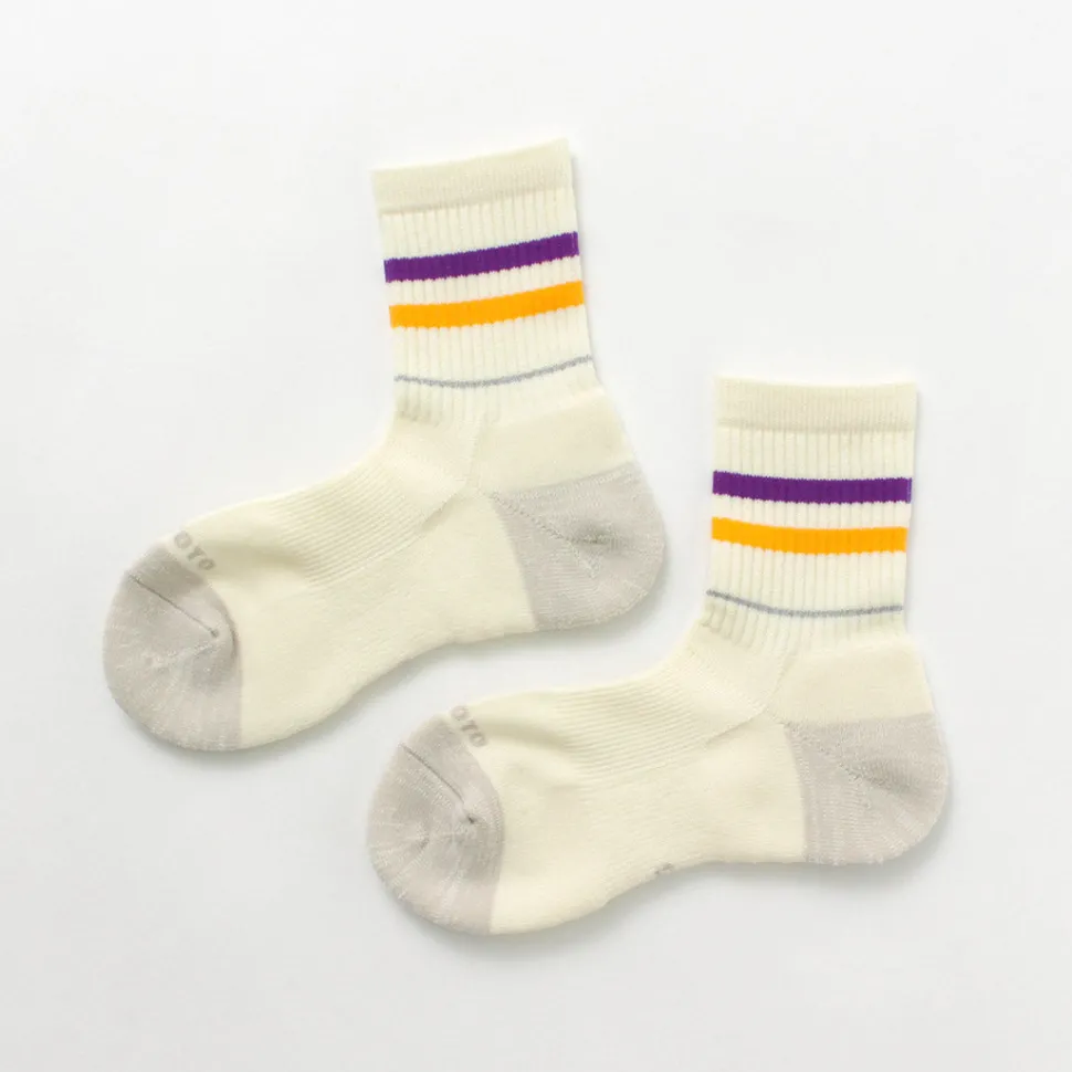 ROTOTO / All Rounder 2 Stripe Merino Crew Socks