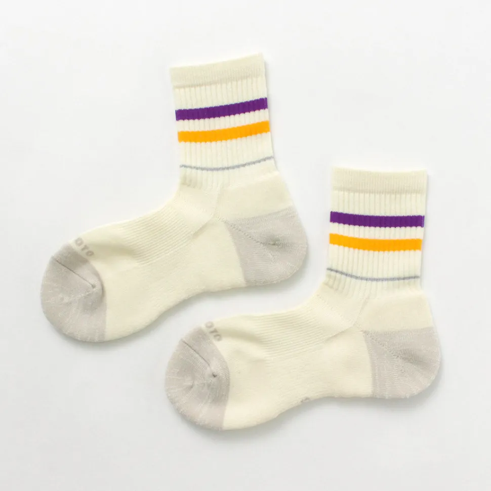 ROTOTO / All Rounder 2 Stripe Merino Crew Socks