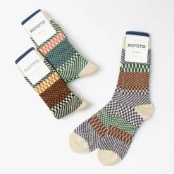 ROTOTO / Check & Step Socks R1549